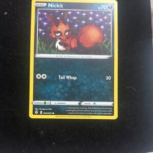 Pokemon Nickit Card - Red and Black